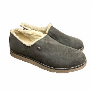 BOBS Skechers fleece lined Women's Cozy hard bottom Slipper in Gray sz 7.5